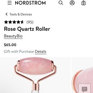 BeautyBio Rose Quartz Roller - Pink